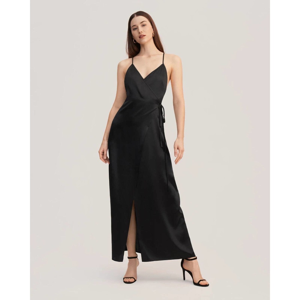 NWT LilySilk Perfect Party Ready Silk Slip Dress Black Lily Silk XS 0 2 H14176 - Picture 1 of 16